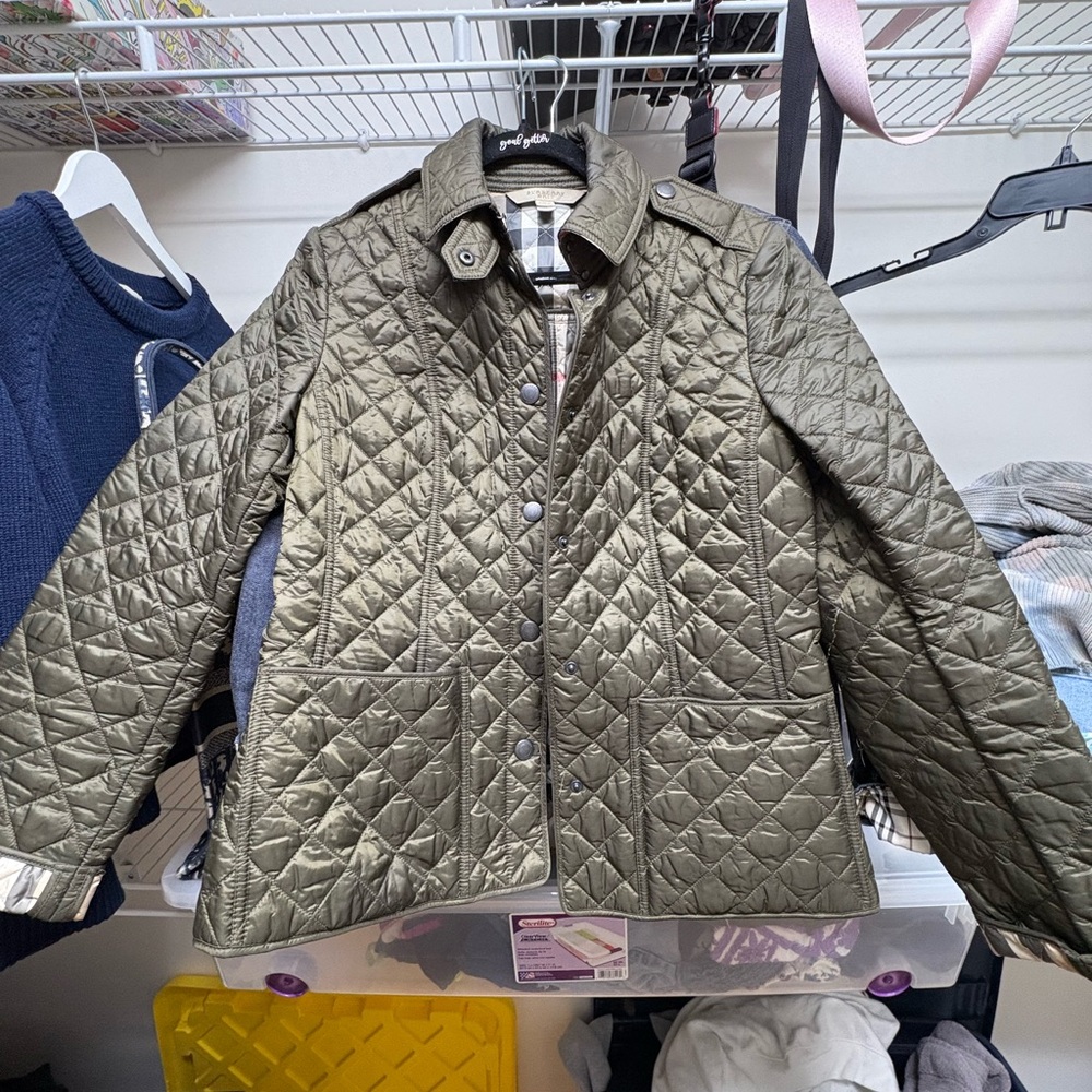 Women’s Burberry Quilted Olive Green Jacket